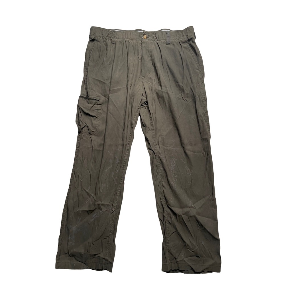 UB Tech Mens Cargo Pants Olive Green Elastic‎ Waist Relaxed Fit Size 40x30